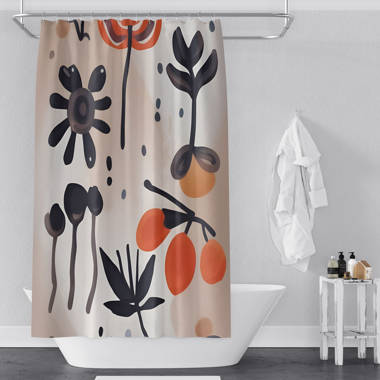 Orange and gray clearance shower curtain